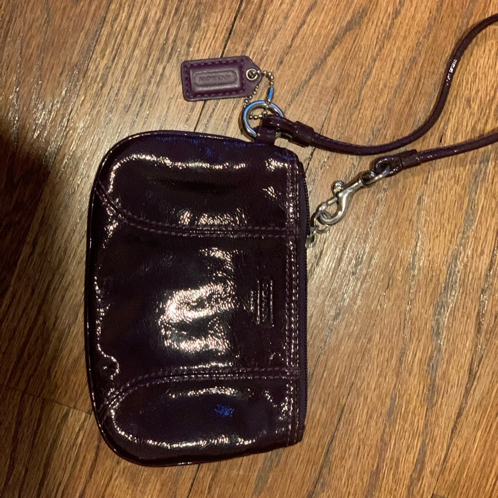 Purple Coach wristlet